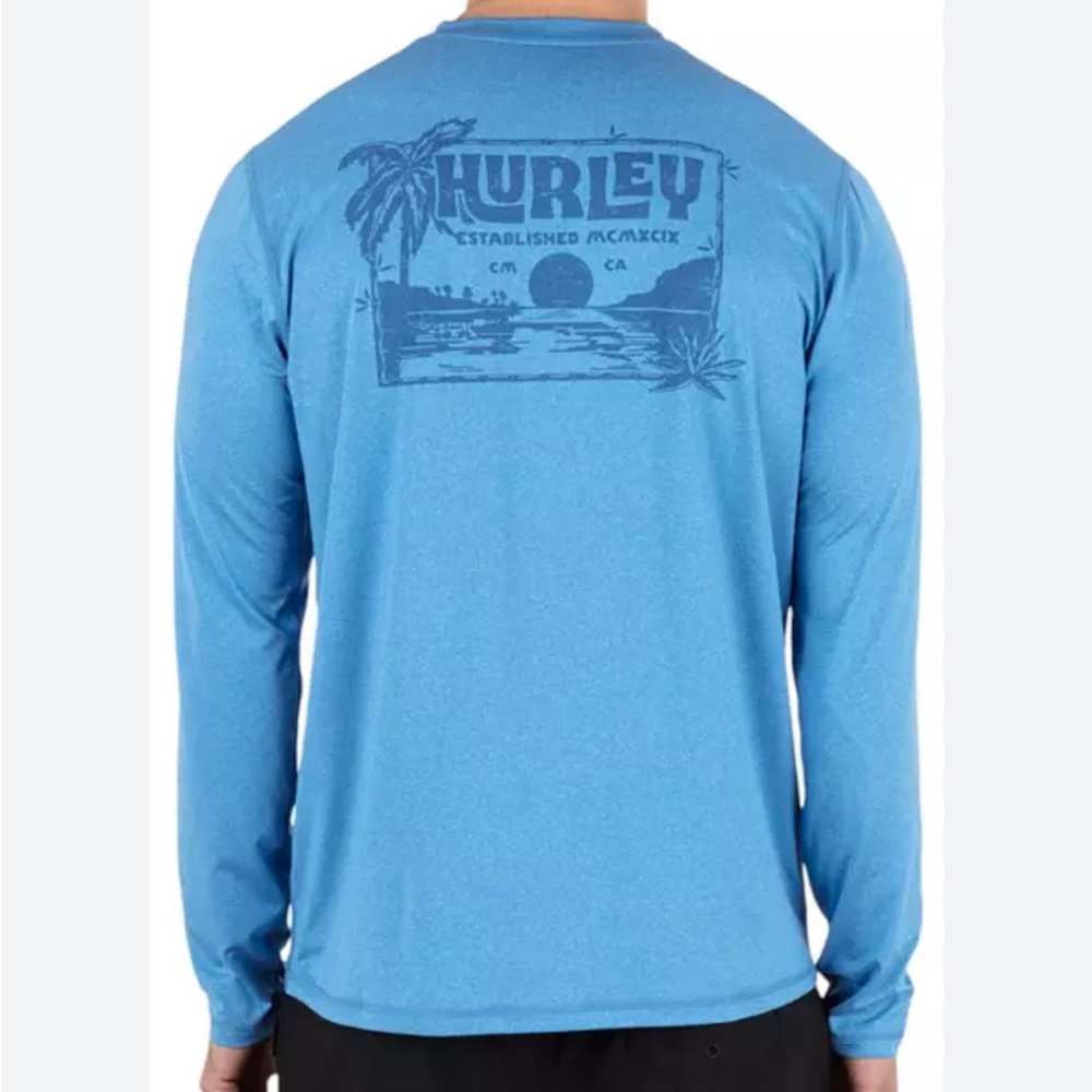 NWOT Hurley Men's Island Vibes Hybrid UPF Long Sleeve Rashguard
